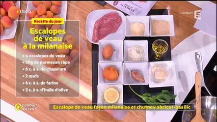 Escalope de veau façon milanaise et chutney abricot-basilic