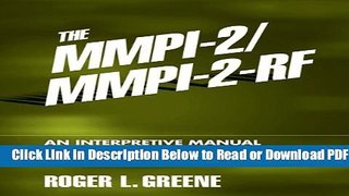 [Get] The MMPI-2/MMPI-2-RF: An Interpretive Manual (3rd Edition) Popular Online