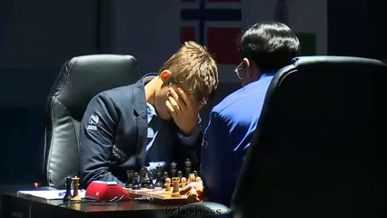 Carlsen slept for 10 sec after Anand's 4th move (World Chess Championship 2014 - Game 8)