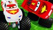 DISNEY PIXAR MCQUEEN MONSTER TRUCKS CARS SMASH PARTY + Wheels On The Bus Go Round And Round For Kids