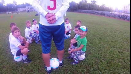 Дима на футбольной тренировке children's football training