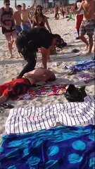 Deputy Manhandles Drunk Dude At The Beach - Video