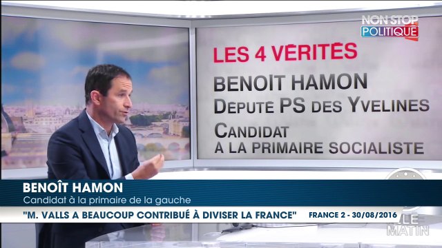 Benoît Hamon accuse Manuel Valls de diviser le pays