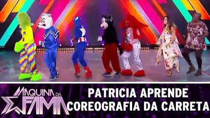 Patricia aprende a famosa coreografia da Carreta Furacão
