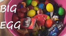 Big Surprise Eggs & M&M's Candy: Phineas and Ferb, Donald Duck, Pluto Toys for Kids!