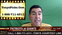 New York Giants vs. New England Patriots Free Pick Prediction NFL Preseason Pro Football Odds Preview 9-1-2016