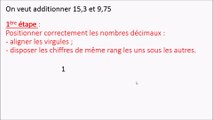 6ème Les opérations Additions et soustractions de nombres décimaux