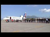 Napoli - Vertice Ventotene, l'arrivo di François Hollande a Capodichino (22.08.16)