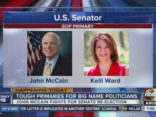 John McCain arriving at voting location