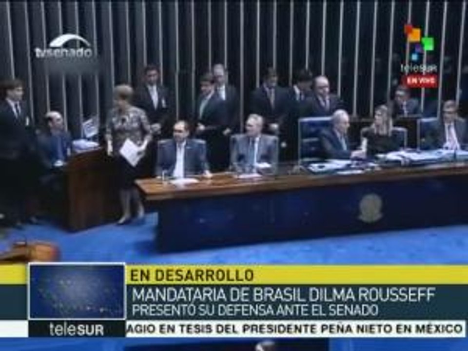 Brasil: Rousseff culmina su defensa ante el Senado