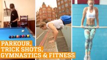 TOP FIVE: Parkour, Trick Shots & Bar Fitness | PEOPLE ARE AWESOME 2016