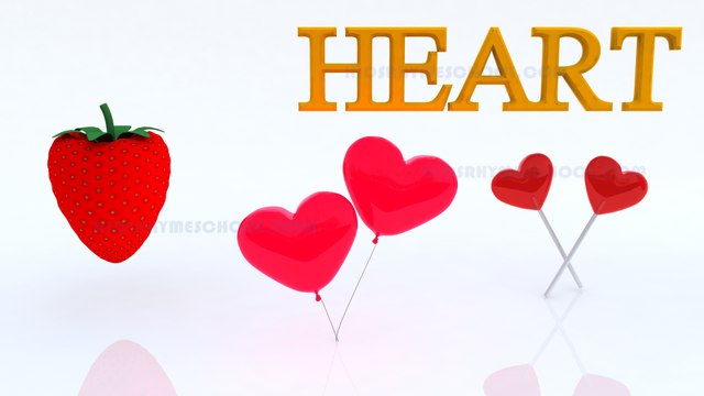 Learn shapes for kids - Heart and Objects in heart shape - Learn to draw shapes for children