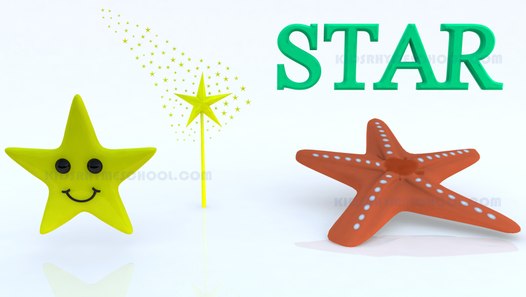Learn shapes for kids - Star and Objects in star shape - Learn to draw