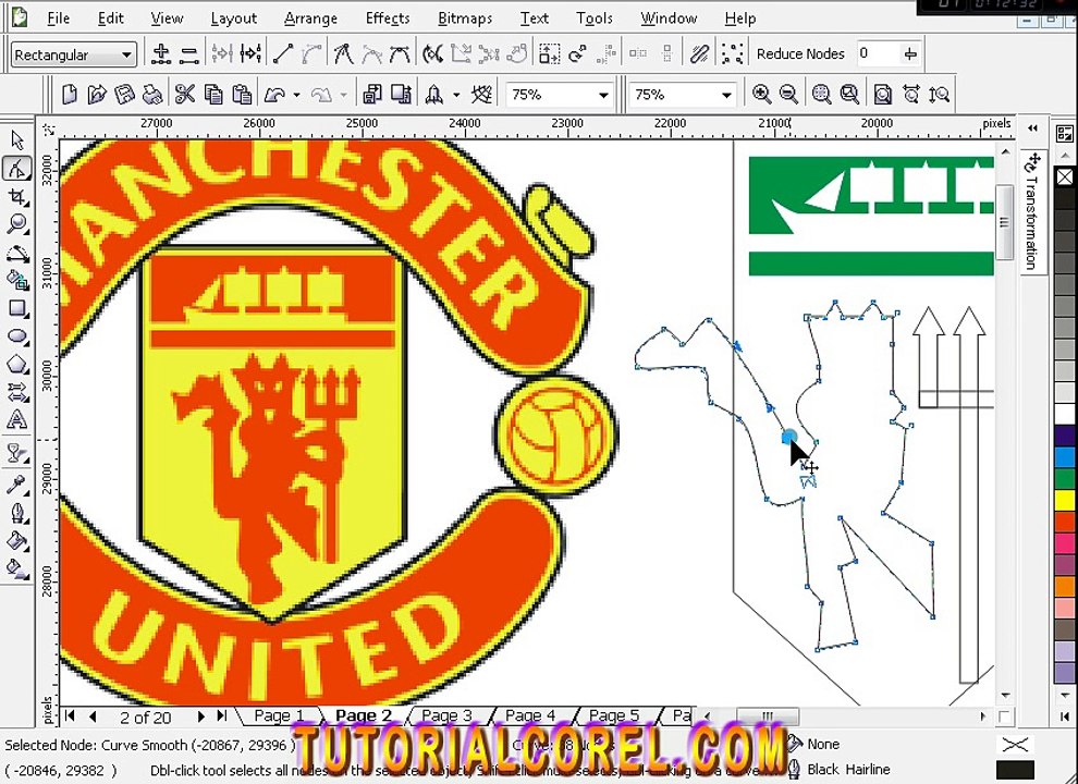 Menggambar Logo MU Manchester United dengan Corel Draw