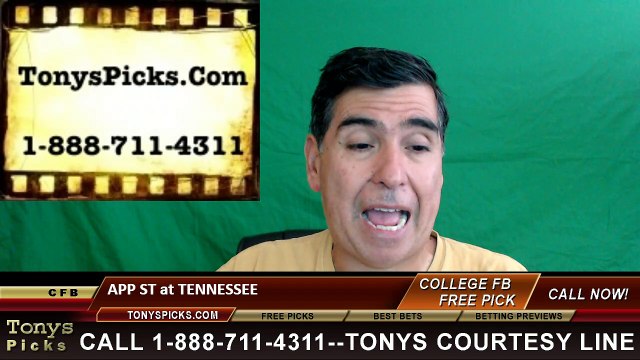 Tennessee Volunteers vs. Appalachian St Free Pick Prediction NCAA College Football Odds Preview 9/1/2016