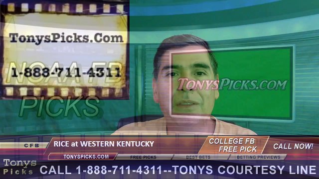 Western Kentucky Hilltoppers vs. Rice Owls Free Pick Prediction NCAA College Football Odds Preview 9/1/2016