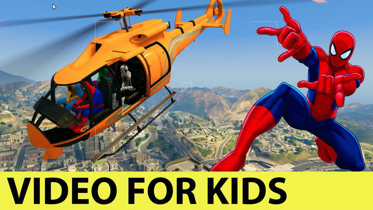 HELICOPTERS and SKYDIVING with Spiderman Cartoon for Kids and Nursery Rhymes Song