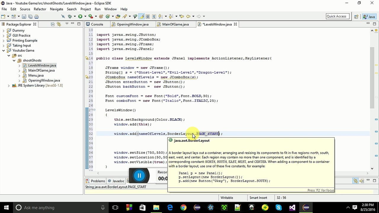 Simple Game in Java using eclipse Part#4