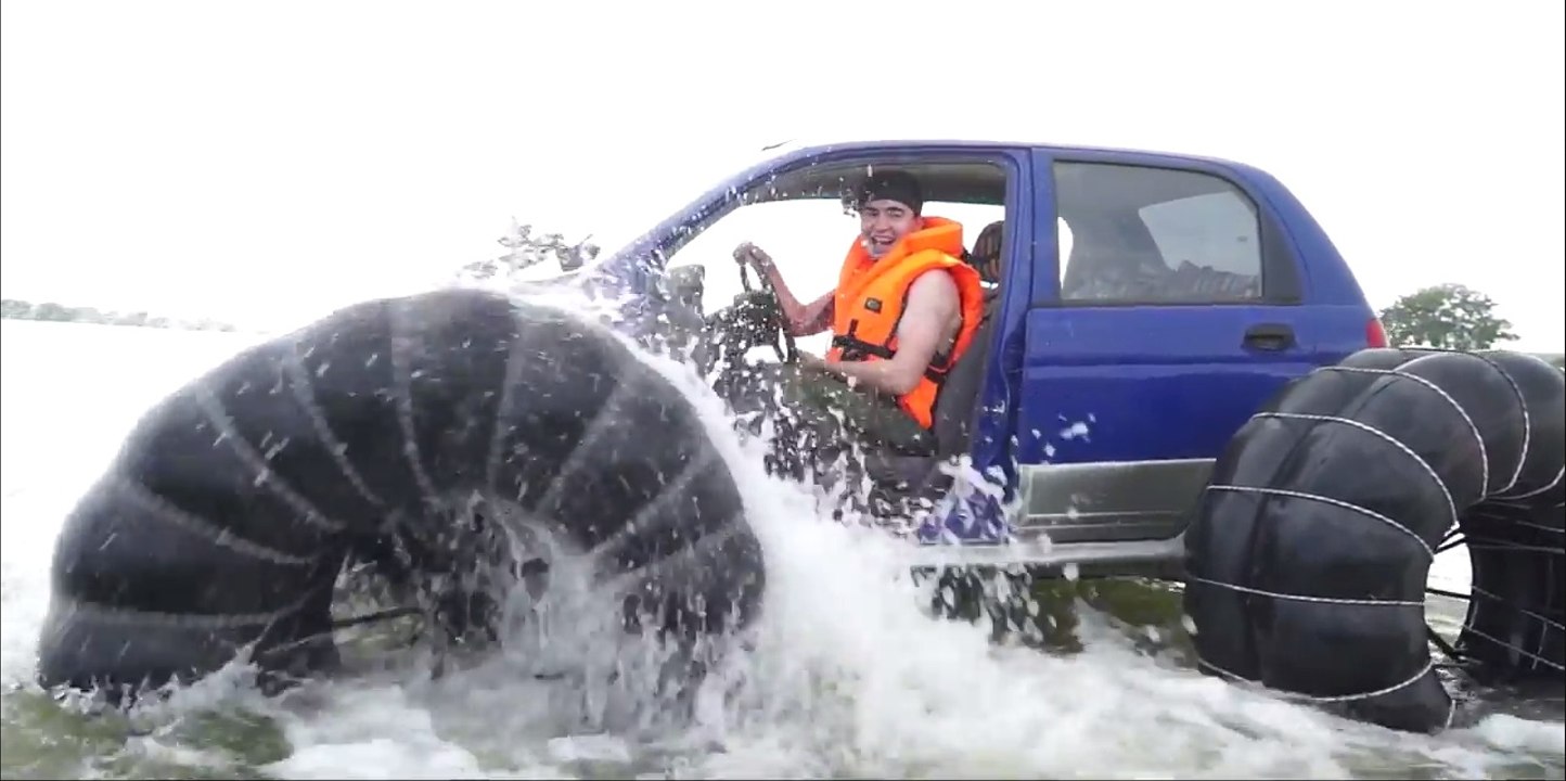 Жесть! Пробуем переплыть озеро на Матизе! [Жорик Ревазов] #АвтоЧелендж