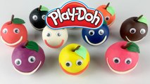 Play Creative & Learn Colours with Play Doh Smiley Apples Face Fun Animals Molds Fun - Song for Kids