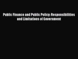 [PDF] Public Finance and Public Policy: Responsibilities and Limitations of Government Full