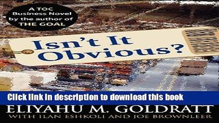 Read Isn t It Obvious?  Ebook Free