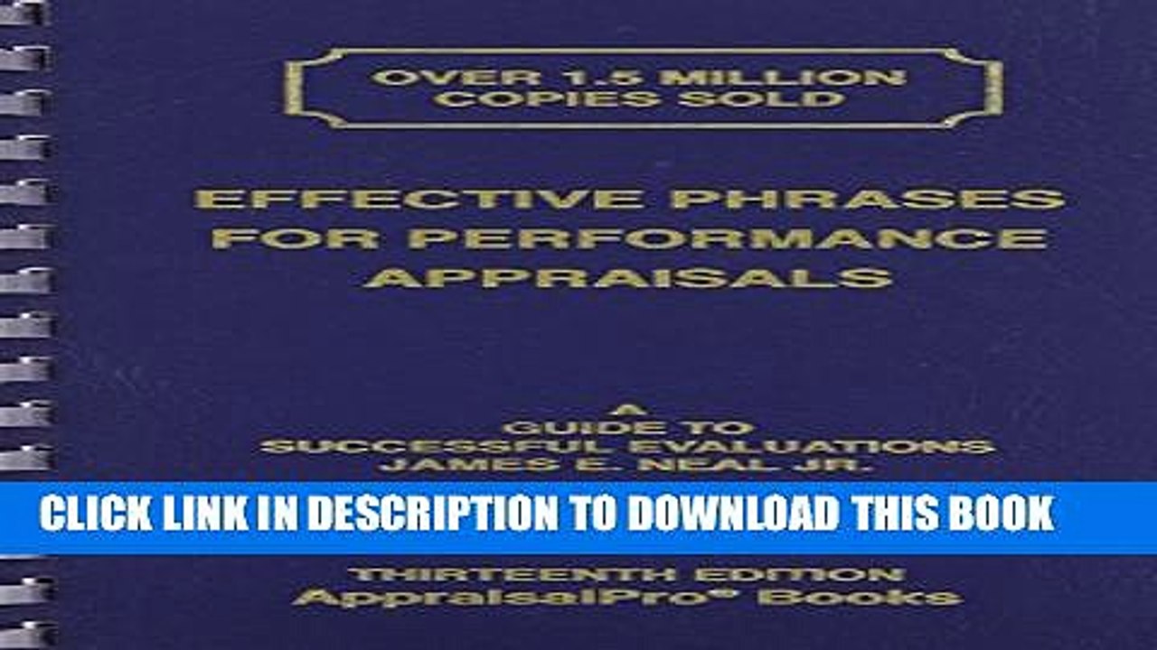 [PDF] Effective Phrases for Performance Appraisals: A Guide to Successful Evaluations (Neal,
