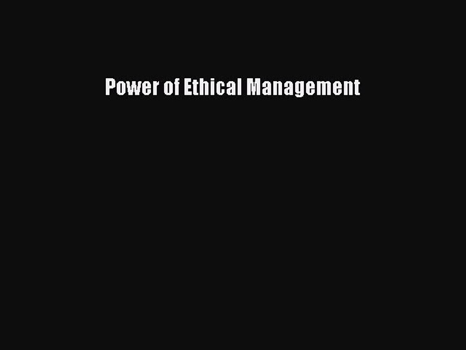 [PDF] Power of Ethical Management Full Colection