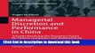 Read Managerial Discretion and Performance in China: Towards Resolving the Discretion Puzzle for