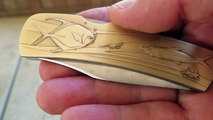 DKC-1106 Florida Keys Tarpon Bone Pilot Fish Knives Custom Pocket Folding Knife