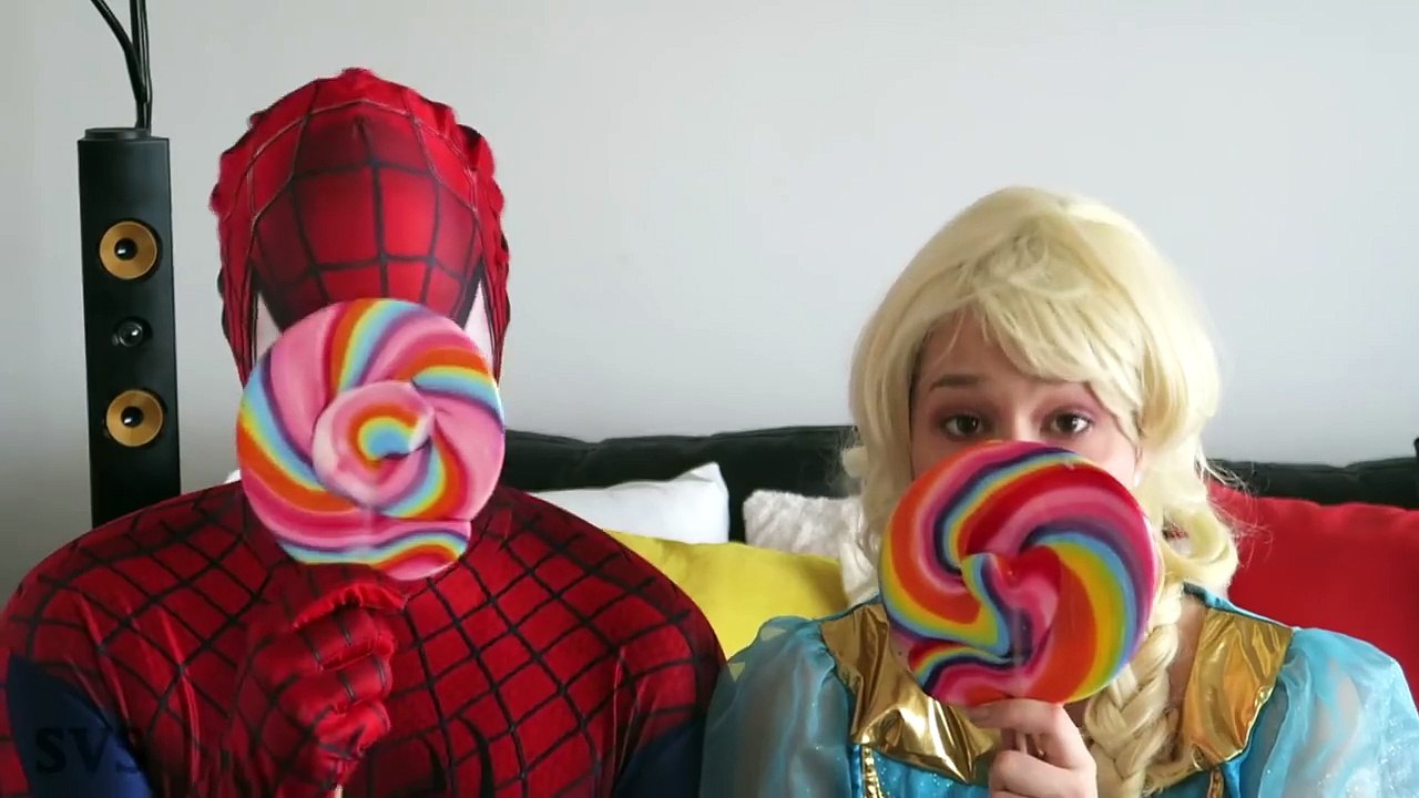 SPIDERMAN BECOMES MERMAID! w  Frozen Elsa vs Evil Elsa vs Joker - Superhero Fun in Real Life