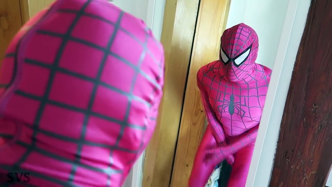 Spiderman Becomes PINK SPIDERMAN w  Frozen Elsa vs Joker Girl vs Joker  & Mermaids - Superhero Fun