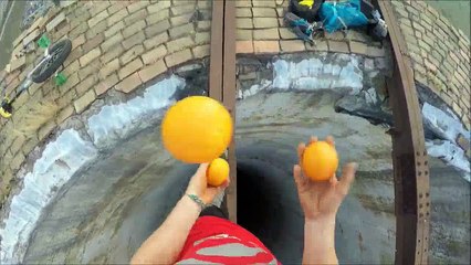 Unicycle on huge chimney - Amazing video must watch