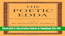 [Read] The Poetic Edda: Volume III Mythological Poems II Ebook Free