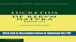 [Read] Lucretius: De Rerum NaturaBook III Free Books