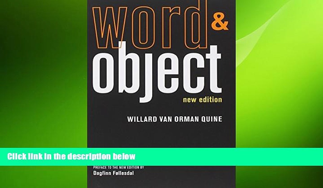 complete Word and Object (MIT Press)
