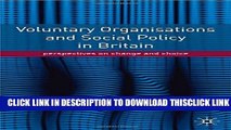 [PDF] Voluntary Organisations and Social Policy in Britain: Perspectives on Change and Choice