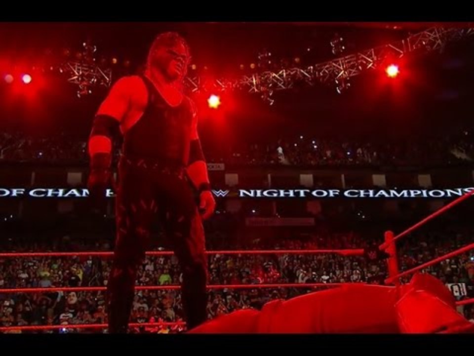 WWE Night of Champions 2015 : Kane Attacks Seth Rollins And Sheamus