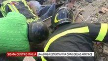 Séisme en Italie : le sauvetage d'une petite fille coincée sous les décombres pendant 17 heures !