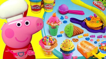 Peppa pig español new toys - make play doh cupcake ice cream funny videos