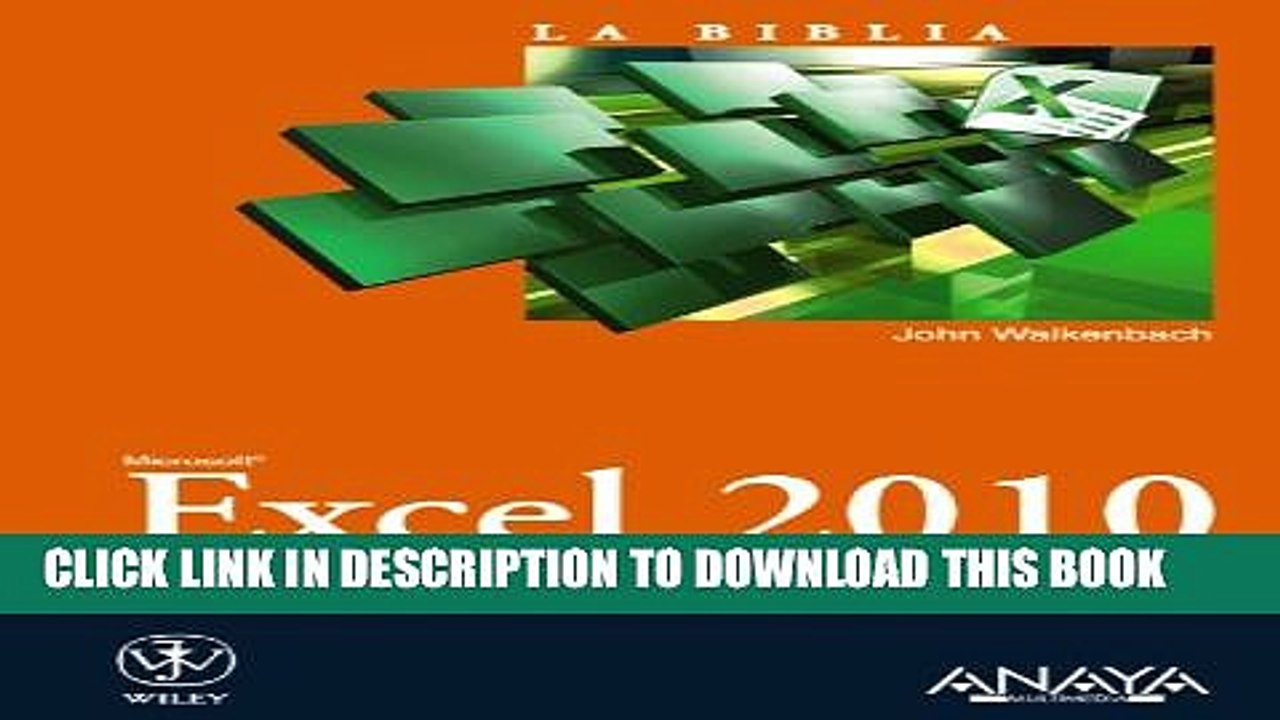 [Read PDF] Excel 2010 / Microsoft Excel 2010 Bible (La Biblia / the Bible) (Spanish Edition) Ebook