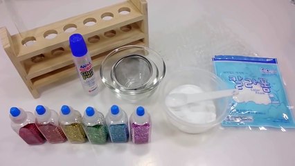 How To Make  Colors Mess Cylinder Glitter Slime Clay  Learn Colors Slime Crayon Maker