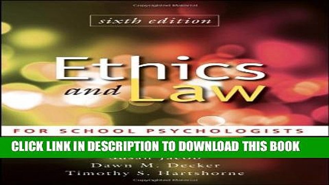 [PDF] Ethics and Law for School Psychologists Popular Colection