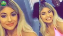 Kylie Jenner Flaunts Her CLEAVAGE In Pink BRA
