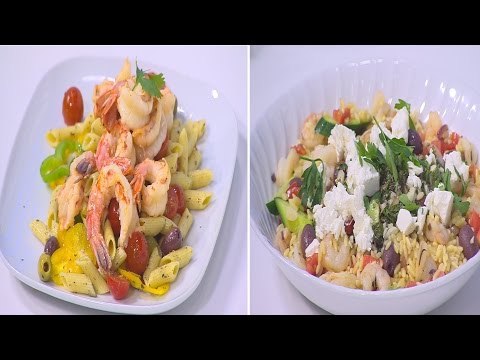 مكرونة بالجمبري و المخلل المشكل - سلطة جمبري بلسان العصفور | شبكة و صنارة حلقة كاملة