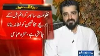 Govt Is Targeting Opponents Through Cyber Crime Act - Hamza Ali Abbasi