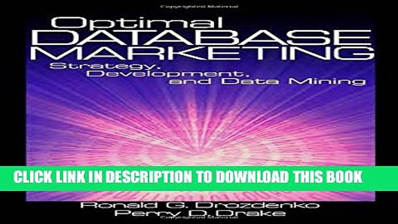 [PDF] Optimal Database Marketing: Strategy, Development, and Data Mining Full Online