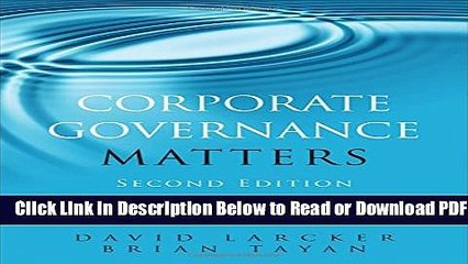 [Get] Corporate Governance Matters: A Closer Look at Organizational Choices and Their Consequences