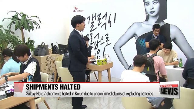 Samsung halts Galaxy Note 7 shipments amid reports of exploding batteries