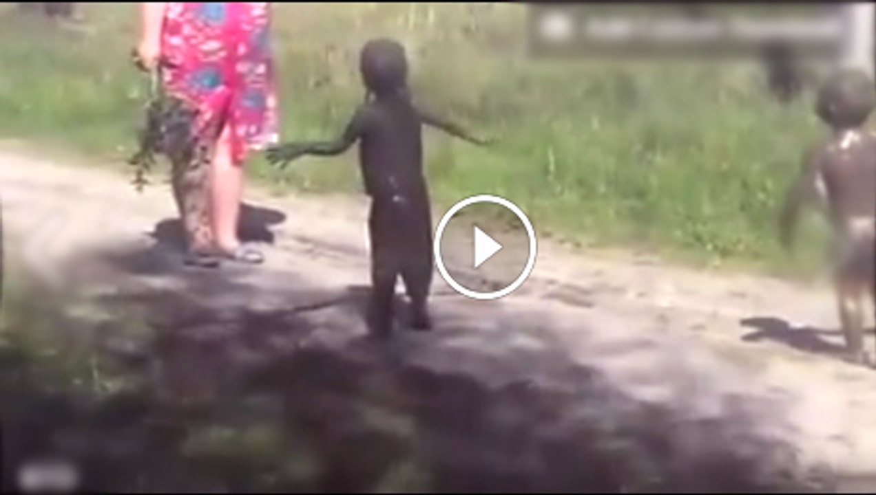 Children playing in Mud